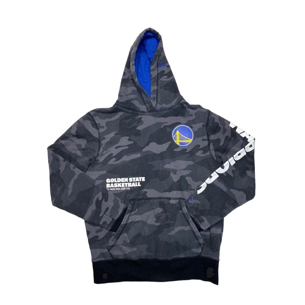New Era Golden State Warriors Hoodie Camo Fleece Basketball Mens Pullover Small